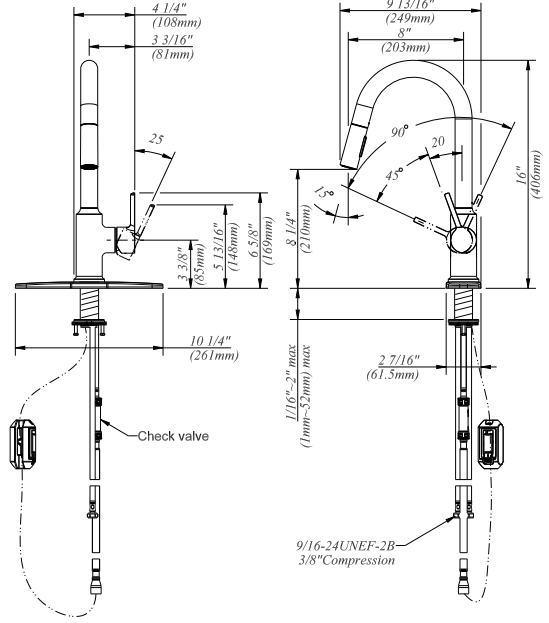 PD-151C Single Handle Pulldown Kitchen Faucet