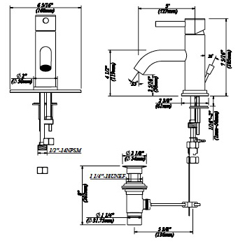 PD-500BN Single Handle Lavatory Faucets